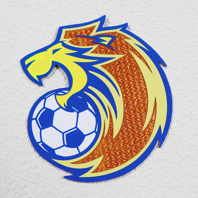Σιλικόνη Τυποποιημένο Tatami Patch ️ Lion & Soccer Design Θερμικό σήμα μεταφοράς για αθλητικά ρούχα