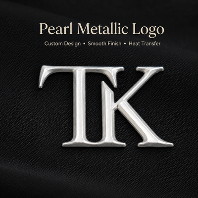 Προσαρμοσμένες ετικέτες λογότυπου 3D Pearl Metallic Heat Transfer για Ένδυση & Αθλητικά