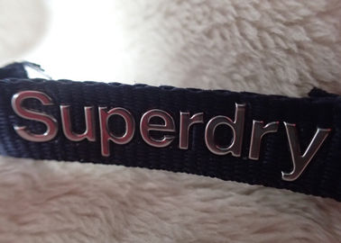 Superdry τρισδιάστατη ετικέτα λαιμών ιματισμού λογότυπων υψηλής συχνότητας ασημένια για τα σακάκια