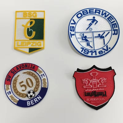 Εμπορικό εμπόρευμα Custom Heat Press Flocking White Label Ironing Vinyl Club Embroidered Patch