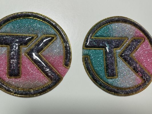 Πιόλε σχεδιασμός μεταφορά θερμότητας Custom Rainbow χρώμα Ολογραφικό αποτέλεσμα μεταλλικό μαλακό TPU patches για πάνω από τζιν
