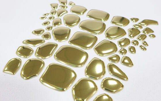 Ετικέτα μεταφοράς θερμότητας TPU από μεταλλικό χρυσό - Εμβλήμα ακανόνιστης μορφής για ρούχα πολυτελείας και ρούχα μόδας