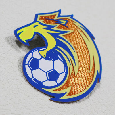 Σιλικόνη Τυποποιημένο Tatami Patch ️ Lion & Soccer Design Θερμικό σήμα μεταφοράς για αθλητικά ρούχα
