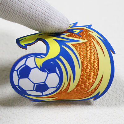 Σιλικόνη Τυποποιημένο Tatami Patch ️ Lion & Soccer Design Θερμικό σήμα μεταφοράς για αθλητικά ρούχα