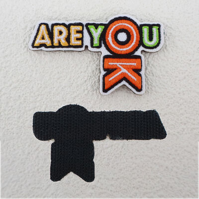 Custom Embroidered Patch with Hook and Loop Backing - "ARE YOU OK" Design for Apparel & Accessories