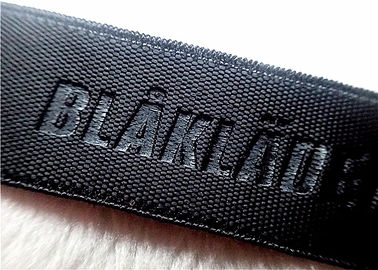 Jacquard υψηλής συχνότητας η ελαστική ζώνη αποτύπωσε το προσαρμοσμένο λογότυπο για το ένδυμα σε ανάγλυφο