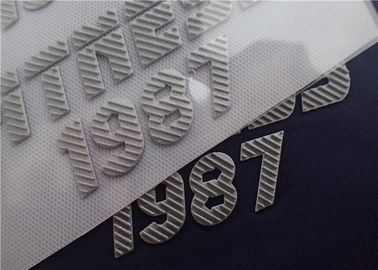 Αυξημένη Twill τρισδιάστατη επίδραση λογότυπων μεταφοράς θερμότητας επιφάνειας λάμψης ασημένια