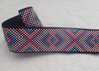 Προσαρμοσμένο Jacquard σημείων σιλικόνης ζωηρόχρωμο τυπωμένο OEKO SGS BV ελαστικών ζωνών