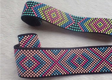Προσαρμοσμένο Jacquard σημείων σιλικόνης ζωηρόχρωμο τυπωμένο OEKO SGS BV ελαστικών ζωνών