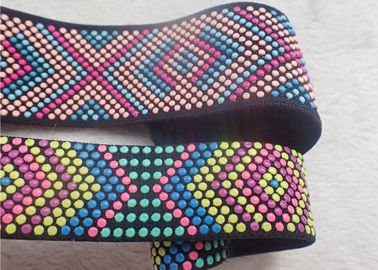 Προσαρμοσμένο Jacquard σημείων σιλικόνης ζωηρόχρωμο τυπωμένο OEKO SGS BV ελαστικών ζωνών