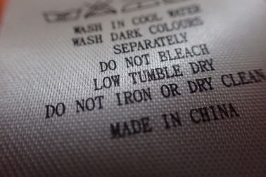 Washable οθόνης εκτύπωσης ετικέτες ιματισμού κορδελλών υφαμένες προσοχή για το πουκάμισο πόλο, παλτό, εσώρουχα