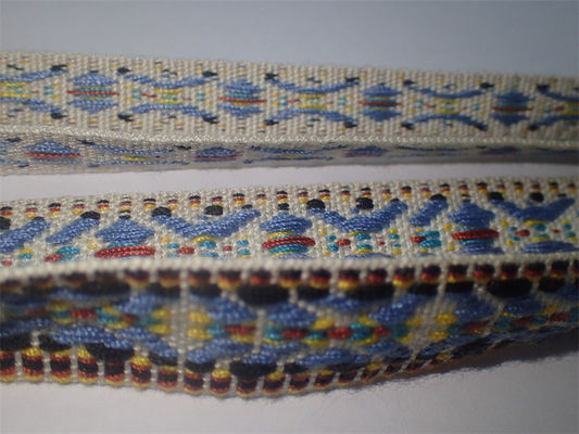 Υφαμένο συνήθεια Jacquard βαμβακιού υψηλής αντοχής ζωηρόχρωμο εθνικό ύφος ταινιών