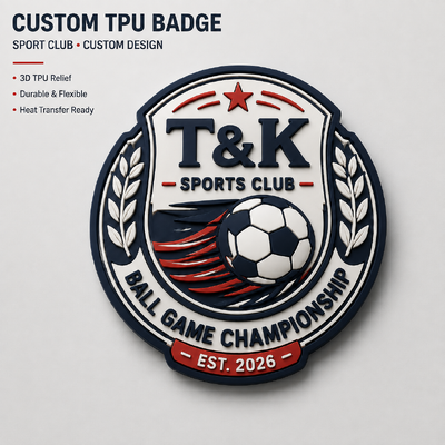 3D TPU αθλητικό σήμα Custom Logo θερμική μεταφορά ελαστικό κατασκευαστής