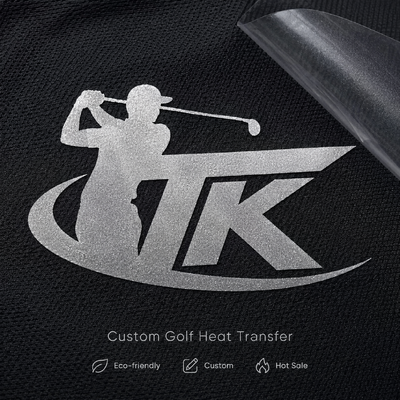 Ετικέτες μεταφοράς θερμότητας με μεταλλικό χρώμα για το γκολφ Ετικέτα μεταφοράς λογότυπου για αθλητικά ρούχα Ενδύματα δρόμου Πολοκάμισα Jackets OEM ODM Eco Friendly Custom Made