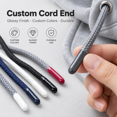 Προσαρμοσμένα μαλακά σιλικόνιο Aglets για Drawstrings Hoodie Cord και ενδύματα αξεσουάρ